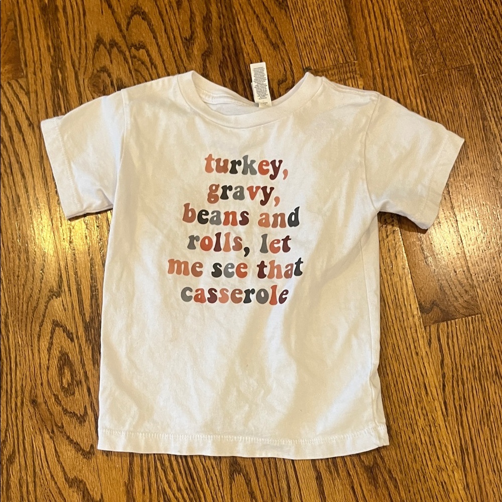 Kids White Graphic Tee Thanksgiving